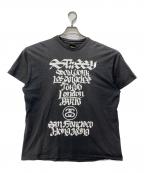 stussyステューシー）の古着「ROSTARRWORLD TOUR TEE」｜ブラック