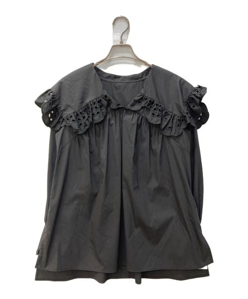 Apuweiser-riche（アプワイザーリッシェ）Apuweiser-riche (アプワイザーリッシェ) BIGカラー刺繍ブラウス ブラック サイズ:1の古着・服飾アイテム