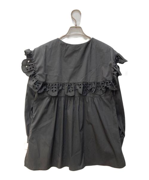 Apuweiser-riche（アプワイザーリッシェ）Apuweiser-riche (アプワイザーリッシェ) BIGカラー刺繍ブラウス ブラック サイズ:1の古着・服飾アイテム