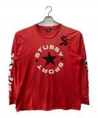 stussyステューシー）の古着「長袖Tシャツ」｜レッド