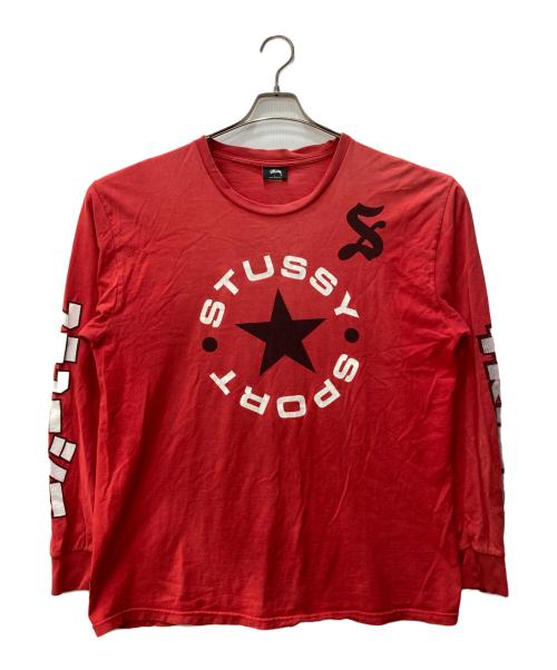 stussy（ステューシー）stussy (ステューシー) 長袖Tシャツ レッド サイズ:Lの古着・服飾アイテム