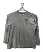 stussyステューシー）の古着「ラスタライオンプリント長袖Tシャツ」｜グレー