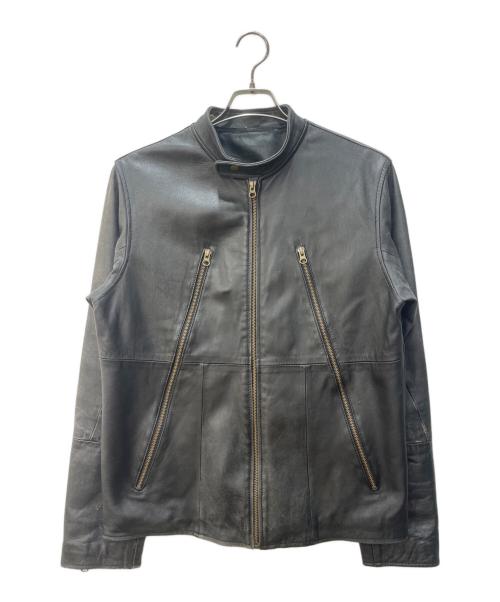 MONO-MART（モノマート）MONO-MART (モノマート) ラムレザーライダースジャケット ブラック サイズ:サイズ表記無しの古着・服飾アイテム