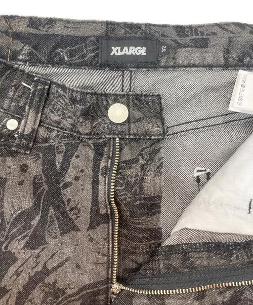 X-LARGE（エクストララージ）X-LARGE (エクストララージ) XLARGE COMIC DENIM PANTS ブラック サイズ:W32の古着・服飾アイテム