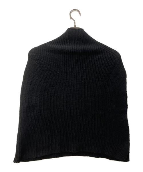 TWEEDMILL（ツイードミル）TWEEDMILL (ツイードミル) 五明祐子 (ゴミョウユウコ) スリット入り2wayニットポンチョ ブラック サイズ:サイズ表記無しの古着・服飾アイテム