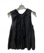 BEAMS BOYビームスボーイ）の古着「コットン ギャザー ノースリーブ」｜ブラック