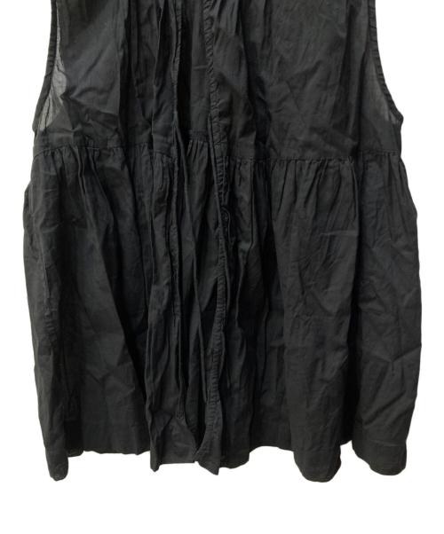 BEAMS BOY（ビームスボーイ）BEAMS BOY (ビームスボーイ) コットン ギャザー ノースリーブ ブラック サイズ:SIZE ONEの古着・服飾アイテム