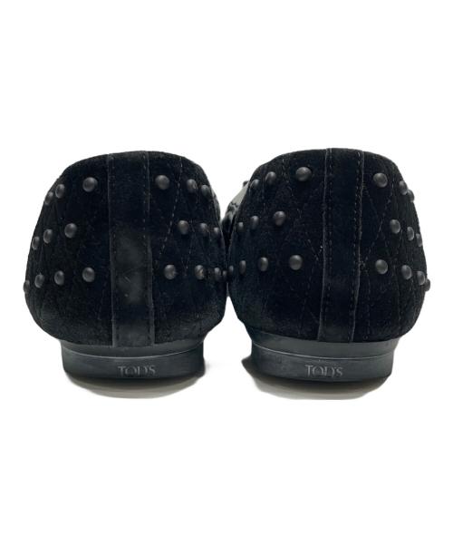 TOD'S（トッズ）TOD'S (トッズ) スタッズフラットシューズ ブラック サイズ:37の古着・服飾アイテム