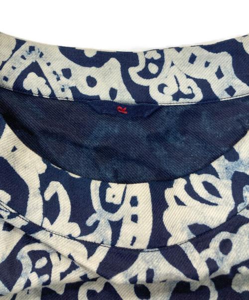 45R（フォーティファイブ・アール）45R (フォーティファイブ・アール) インディゴ染め総柄ワンピース ネイビー サイズ:3の古着・服飾アイテム