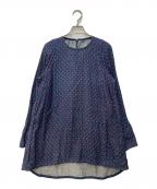 45Rフォーティファイブ・アール）の古着「二重織の水玉プリントブラウス（インディゴ）」｜ネイビー