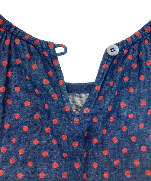 45R（フォーティファイブ・アール）45R (フォーティファイブ・アール) 二重織の水玉プリントブラウス（インディゴ） ネイビー サイズ:3の古着・服飾アイテム