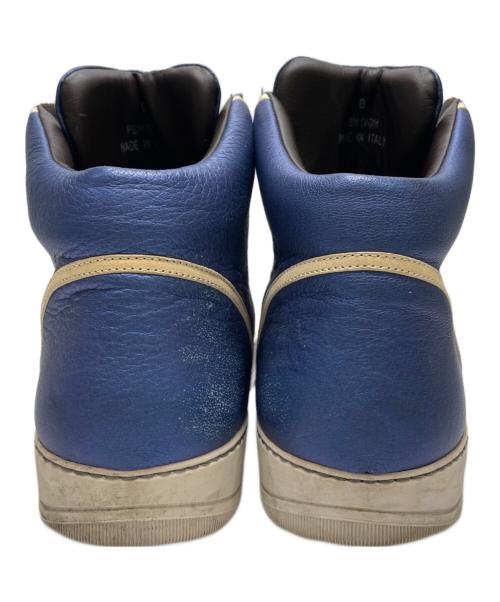 LANVIN（ランバン）LANVIN (ライバン) メタッリックブルーハイカットスニーカー ブルー サイズ:8の古着・服飾アイテム