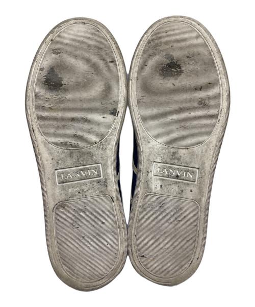 LANVIN（ランバン）LANVIN (ライバン) メタッリックブルーハイカットスニーカー ブルー サイズ:8の古着・服飾アイテム