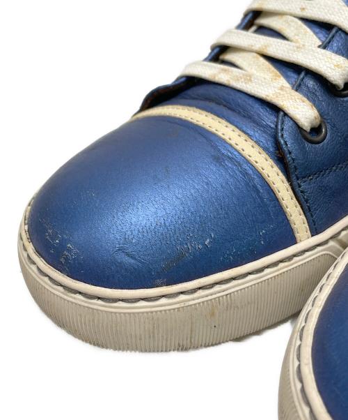 LANVIN（ランバン）LANVIN (ライバン) メタッリックブルーハイカットスニーカー ブルー サイズ:8の古着・服飾アイテム