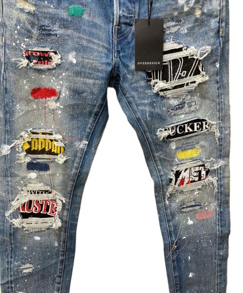 OVERDESIGN（オーバーデザイン）OVERDESIGN (オーバーデザイン) リメイクデニムパンツ インディゴ サイズ:W30（76cm)の古着・服飾アイテム