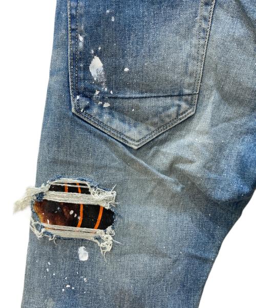 OVERDESIGN（オーバーデザイン）OVERDESIGN (オーバーデザイン) リメイクデニムパンツ インディゴ サイズ:W30（76cm)の古着・服飾アイテム