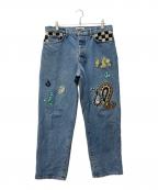 stussy×NOMA t.d.ステューシー×ノーマティーディー）の古着「刺繍デニムパンツ」｜インディゴ