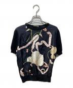 Salvatore Ferragamoサルヴァトーレ フェラガモ）の古着「半袖シルクニット」｜ブラック