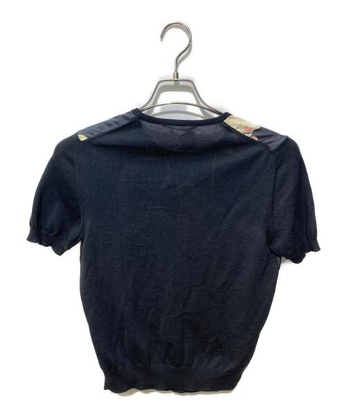 Salvatore Ferragamo（サルヴァトーレ フェラガモ）Salvatore Ferragamo (サルヴァトーレ フェラガモ) 半袖シルクニット ブラック サイズ:Mの古着・服飾アイテム