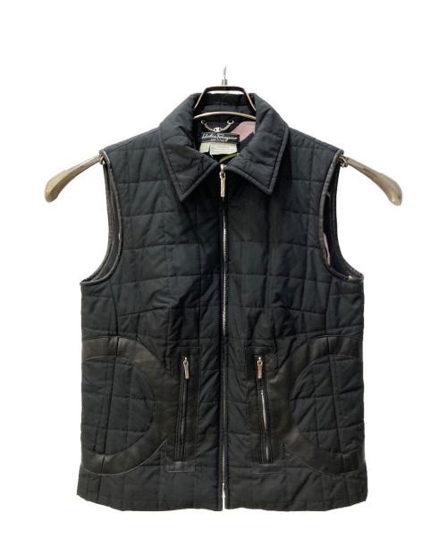 Salvatore Ferragamo（サルヴァトーレ フェラガモ）Salvatore Ferragamo (サルヴァトーレ フェラガモ) レザーロゴベスト ブラック サイズ:6の古着・服飾アイテム