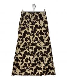 MAISON SPECIAL（メゾンスペシャル）の古着「COW PRINTED MAXI SKIRT」｜ブラウン