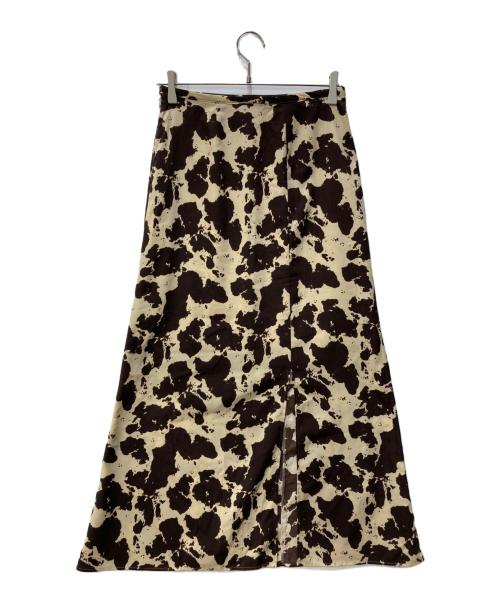 MAISON SPECIAL（メゾンスペシャル）MAISON SPECIAL (メゾンスペシャル) COW PRINTED MAXI SKIRT ブラウン サイズ:36の古着・服飾アイテム