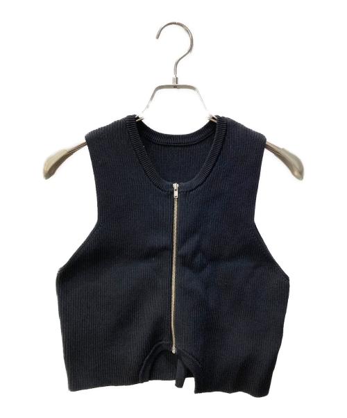 MAISON SPECIAL（メゾンスペシャル）MAISON SPECIAL (メゾンスペシャル) ジップリブニットトップス ブラック サイズ:FREEの古着・服飾アイテム