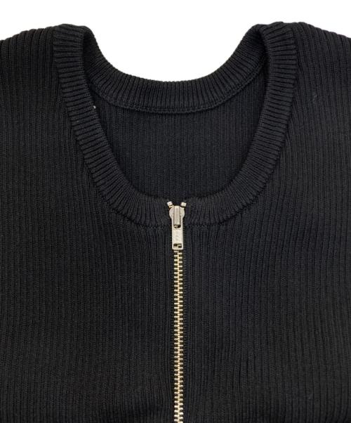 MAISON SPECIAL（メゾンスペシャル）MAISON SPECIAL (メゾンスペシャル) ジップリブニットトップス ブラック サイズ:FREEの古着・服飾アイテム