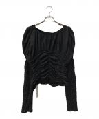 MAISON SPECIALメゾンスペシャル）の古着「way Puff Sleeves Gathered Blouse」｜ブラック