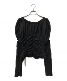 MAISON SPECIAL（メゾンスペシャル）の古着「way Puff Sleeves Gathered Blouse」｜ブラック