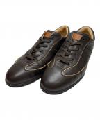 BALLYバリー）の古着「レザーストライプシューズ」｜ブラウン