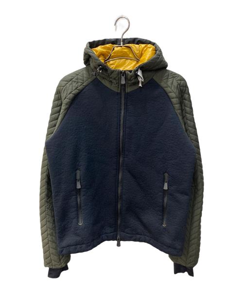 MONCLER GRENOBLE（モンクレール グルノーブル）MONCLER GRENOBLE (モンクレール グルノーブル) MAGLIA CARDIGAN ネイビー×グレー サイズ:XLの古着・服飾アイテム