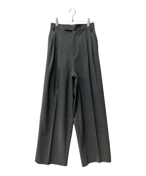 Whim Gazette（ウィムガゼット）Whim Gazette (ウィムガゼット) ワイドタックパンツ グレー サイズ:38の古着・服飾アイテム