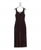 TODAYFULトゥデイフル）の古着「SQUARENECK KNIT DRESS」｜ブラウン