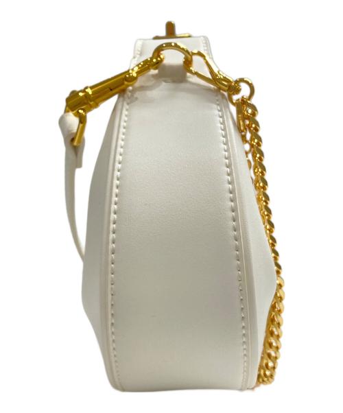 CHARLES & KEITH（チャールズアンドキース）CHARLES & KEITH (チャールズ＆キース) ミニクロックエフェクト ムーンバッグ ホワイトの古着・服飾アイテム