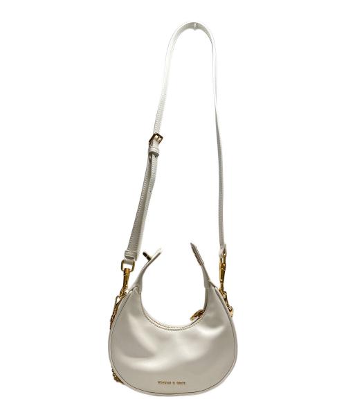 CHARLES & KEITH（チャールズアンドキース）CHARLES & KEITH (チャールズ＆キース) ミニクロックエフェクト ムーンバッグ ホワイトの古着・服飾アイテム