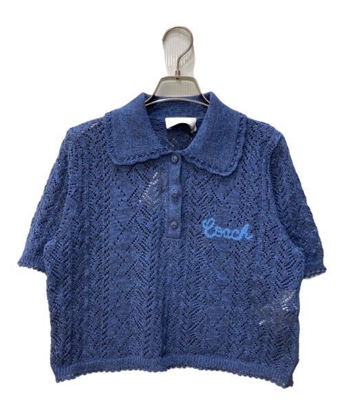 COACH（コーチ）COACH (コーチ) CRPD KNIT POLO ブルー サイズ:M  未使用品の古着・服飾アイテム