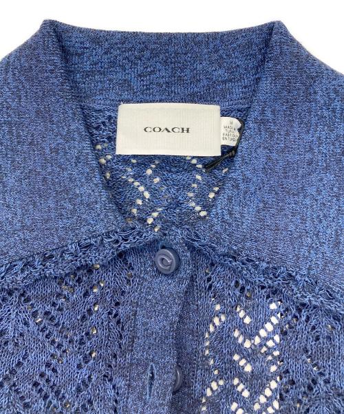 COACH（コーチ）COACH (コーチ) CRPD KNIT POLO ブルー サイズ:M  未使用品の古着・服飾アイテム