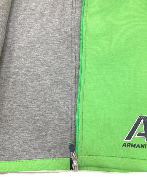 ARMANI EXCHANGE（アルマーニ エクスチェンジ）ARMANI EXCHANGE (アルマーニ エクスチェンジ) メッシュ切替 ボンディングジップアップパーカー グリーン サイズ:Lの古着・服飾アイテム