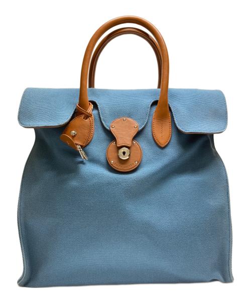 RALPH LAUREN（ラルフローレン）RALPH LAUREN (ラルフローレン) 2wayキャンバストートバッグ ブルーの古着・服飾アイテム