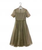 CELFORDセルフォード）の古着「シフォンメッシュプリーツワンピース」｜オリーブ