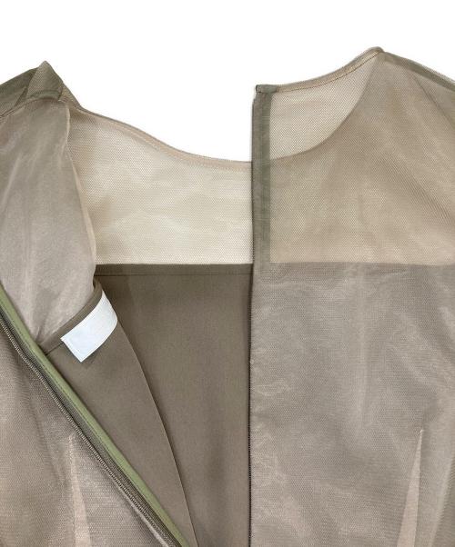 CELFORD（セルフォード）CELFORD (セルフォード) シフォンメッシュプリーツワンピース オリーブ サイズ:36の古着・服飾アイテム