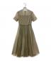 CELFORD（セルフォード）の古着「シフォンメッシュプリーツワンピース」｜オリーブ