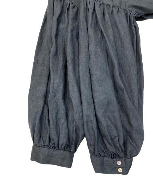 08MAB（ゼロハチマブ）08MAB (ゼロハチマブ) ピンタックボリューム袖リネンワンピース グレー サイズ:FREEの古着・服飾アイテム