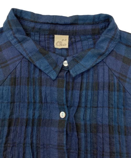 08MAB（ゼロハチマブ）08MAB (ゼロハチマブ) リネンラグラン袖品タックワンピース ブルー サイズ:FREEの古着・服飾アイテム