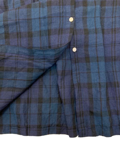 08MAB（ゼロハチマブ）08MAB (ゼロハチマブ) リネンラグラン袖品タックワンピース ブルー サイズ:FREEの古着・服飾アイテム