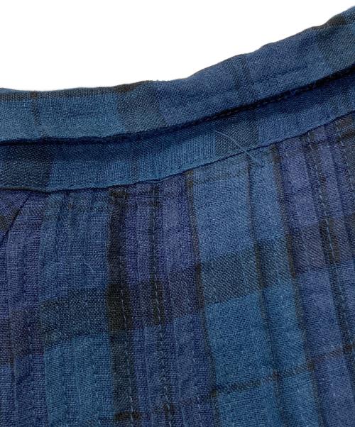 08MAB（ゼロハチマブ）08MAB (ゼロハチマブ) リネンラグラン袖品タックワンピース ブルー サイズ:FREEの古着・服飾アイテム