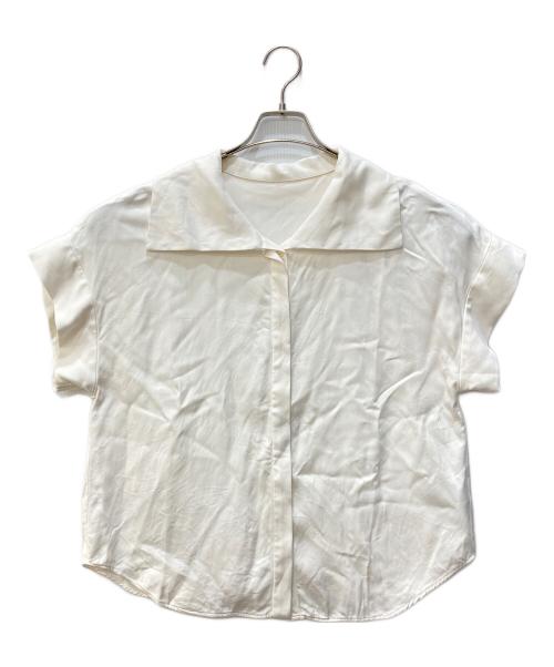 Noble（ノーブル）Noble (ノーブル) 2WAYワイドカラーキュプラブラウス アイボリー サイズ:FREEの古着・服飾アイテム