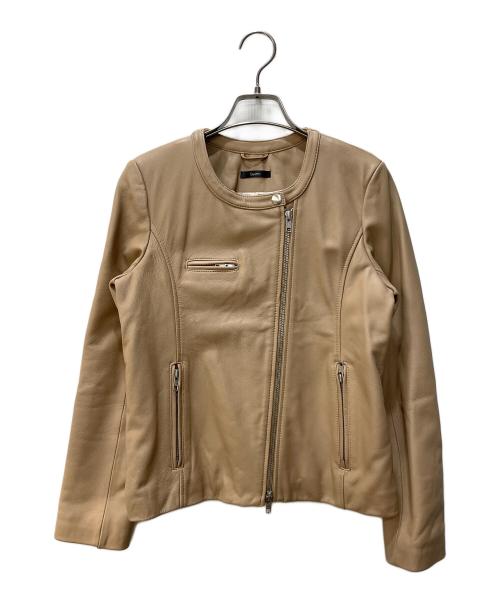 ROSSO（ロッソ）ROSSO (ロッソ) ノーカラーライダースジャケット ベージュ サイズ:FREEの古着・服飾アイテム