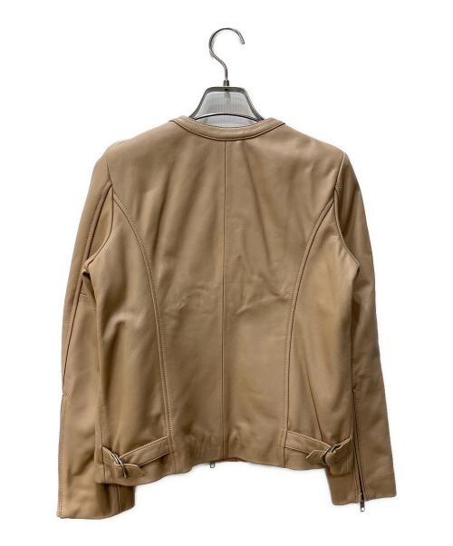 ROSSO（ロッソ）ROSSO (ロッソ) ノーカラーライダースジャケット ベージュ サイズ:FREEの古着・服飾アイテム